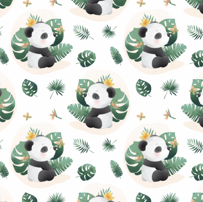 Tissu Exclusif Monstera Panda, 3 tailles et 11 tissus au choix