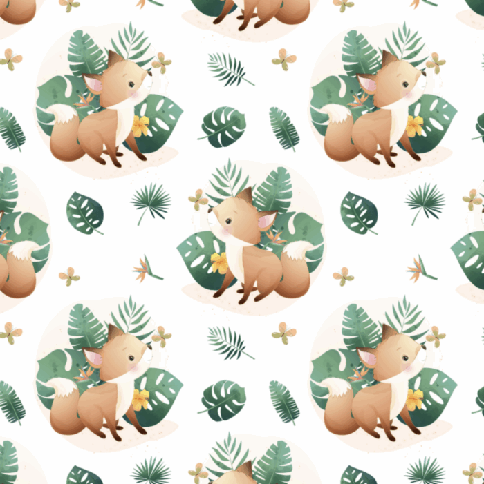 Tissu Exclusif Monstera Renard, 3 tailles et 11 tissus au choix