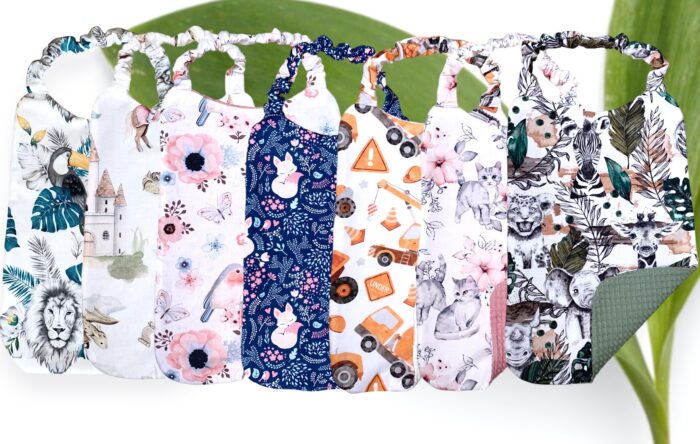 Bavoir maternelle personnalisé Petits Chats Fleurs – Image 2