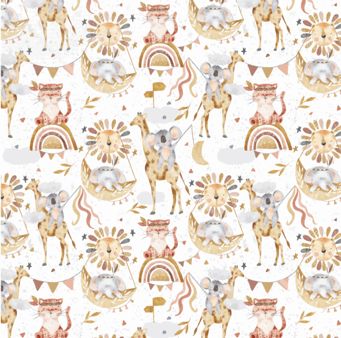Pochon personnalisé avec broderie prénom Savane Arc-en-ciel