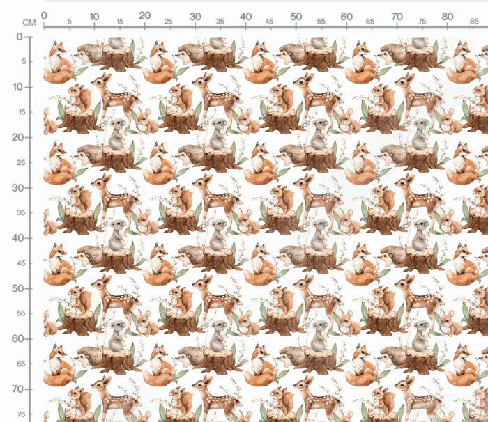 Tissu Imprimé Renard Biche Foret, 11 tissus au choix – Image 3