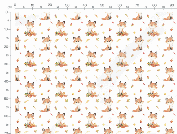 Tissu Exclusif Automne Renard Mignon Feuilles, 11 tissus au choix – Image 3