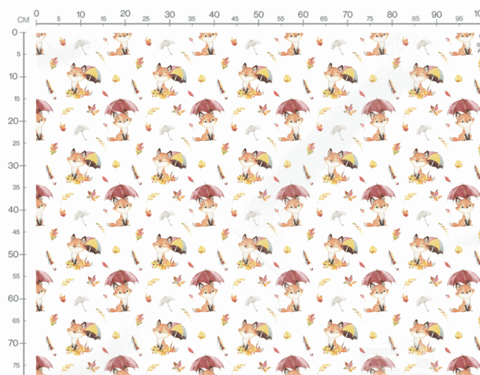 Tissu Exclusif Automne Renard Mignon Parapluie, 11 tissus au choix – Image 3