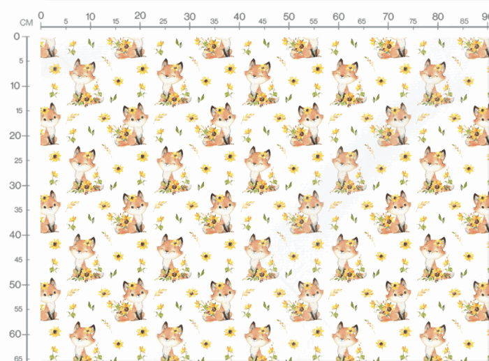 Tissu Exclusif Automne Renard Mignon Tournesols, 11 tissus au choix – Image 2