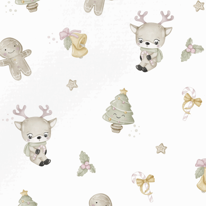 Tissu Imprimé Noel Tout Mignon Minimaliste, 11 tissus au choix