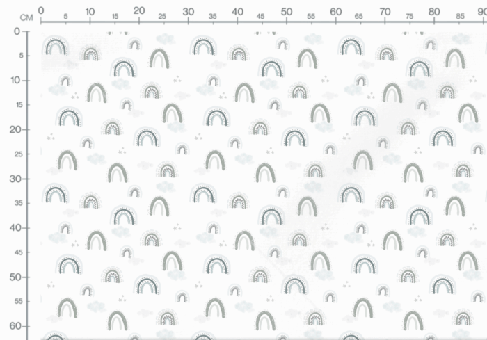 Tissu Imprimé Arc-en-ciel Bleu Gris, 11 tissus au choix – Image 3