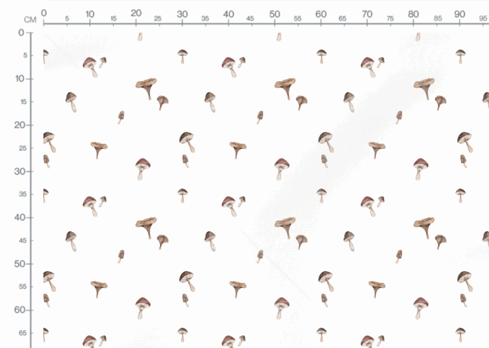 Tissu Imprimé Automne Champignons Minimaliste, 2 coloris et 11 tissus au choix – Image 3