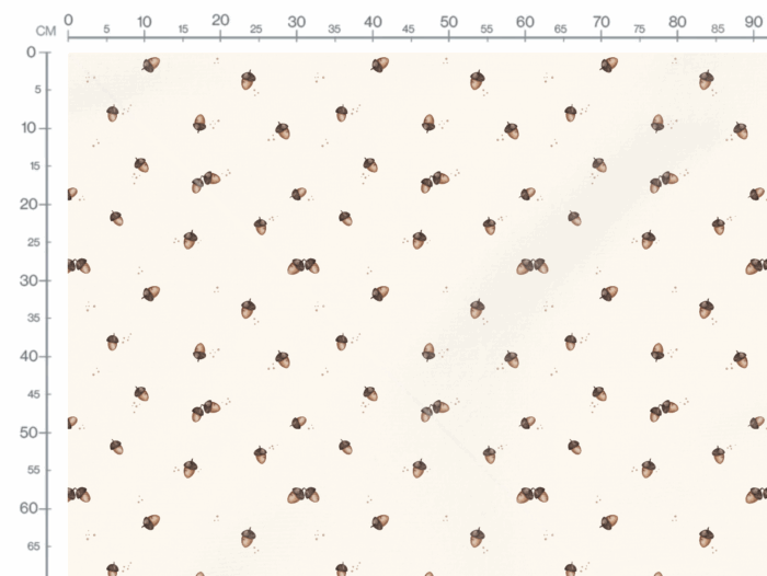 Tissu Imprimé Automne Gland Creme, 11 tissus au choix – Image 3