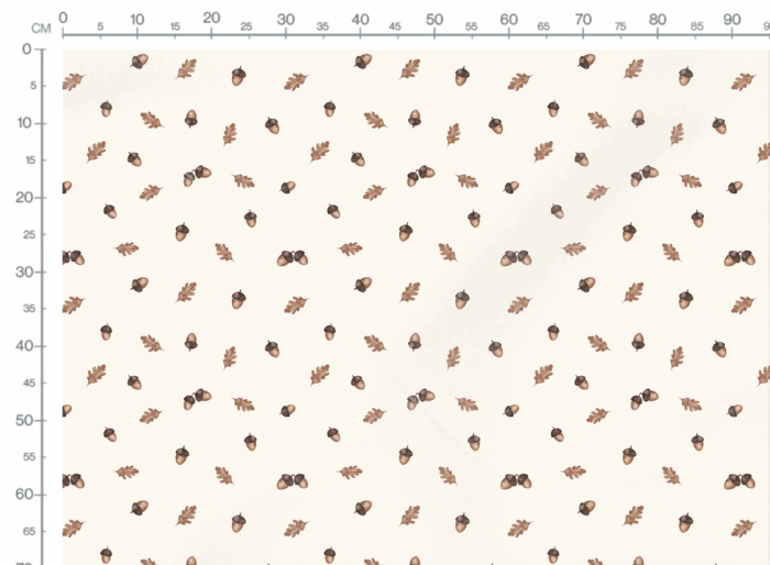 Tissu Imprimé Automne Gland Feuille Creme, 11 tissus au choix – Image 3