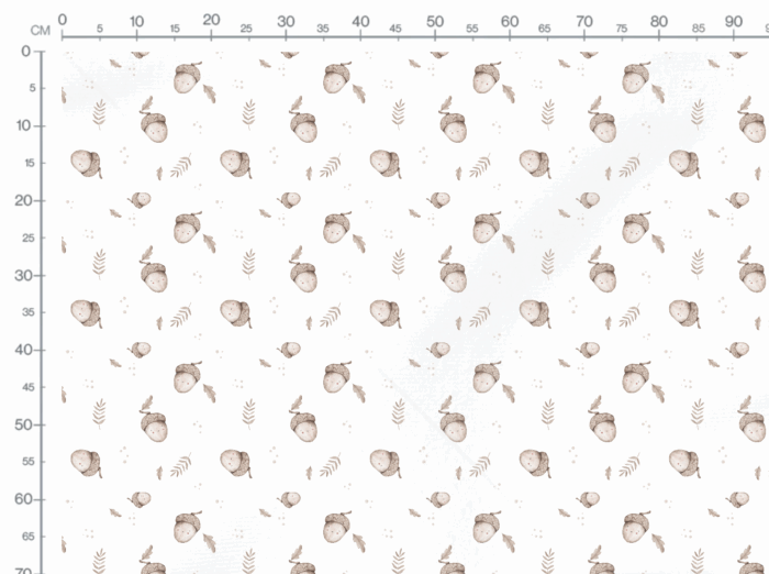 Tissu Imprimé Automne Gland Mignon, 11 tissus au choix – Image 3