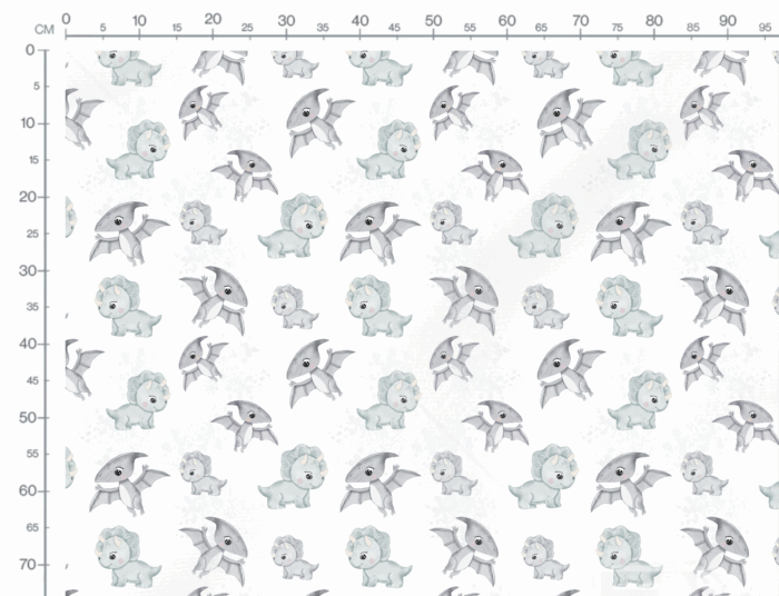 Tissu Imprimé Bebe Dino Pastel, 11 tissus au choix – Image 3