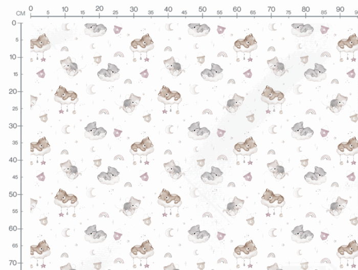 Tissu Imprimé Chaton Dodo, 3 coloris et 11 tissus au choix – Image 3