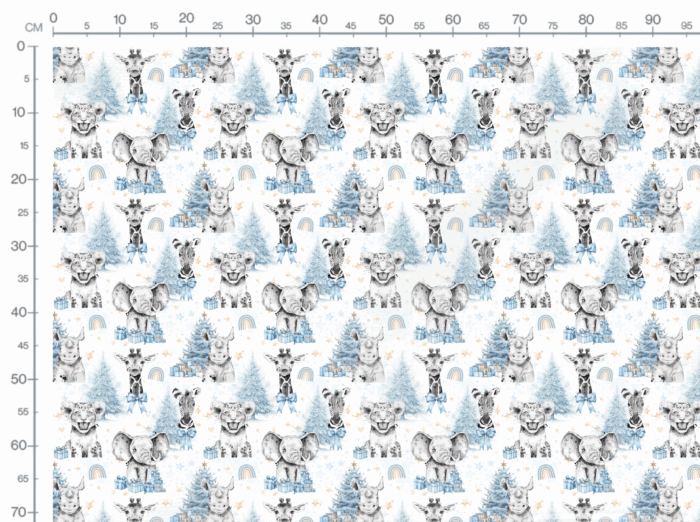 Tissu Exclusif Noel Bleu Savane, 11 tissus au choix – Image 3