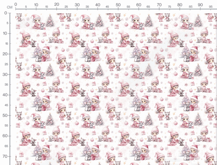Tissu Exclusif Noel Chatons Fille, 11 tissus au choix – Image 3