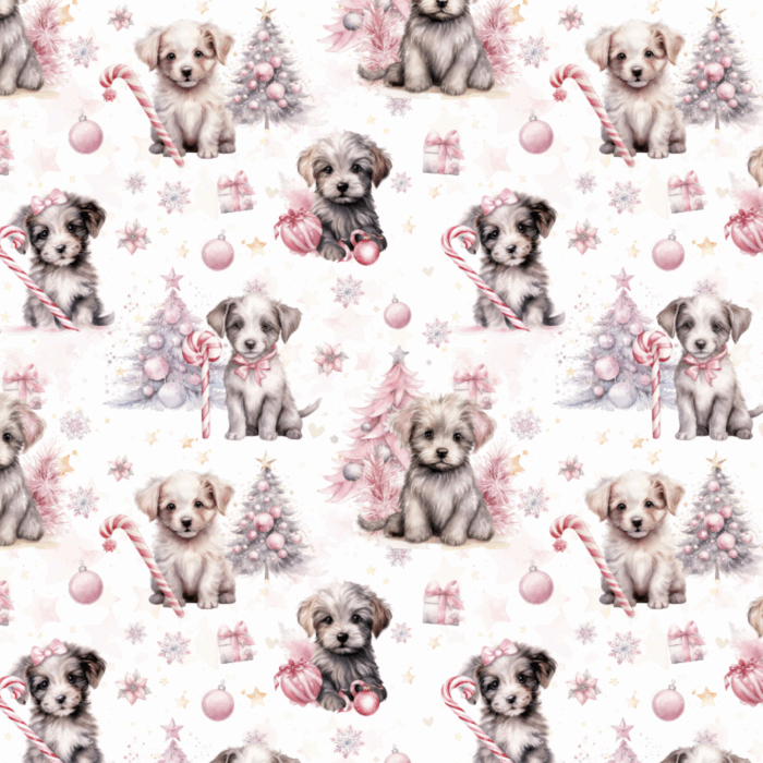 Tissu Exclusif Noel Chiots, 11 tissus au choix
