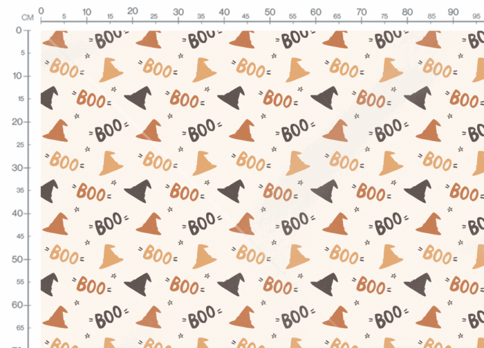 Tissu Imprimé Halloween Boo, 3 coloris et 11 tissus au choix – Image 3