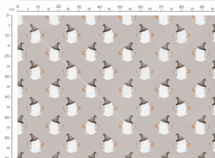Tissu Imprimé Halloween Fantome, 4 coloris et 11 tissus au choix – Image 3