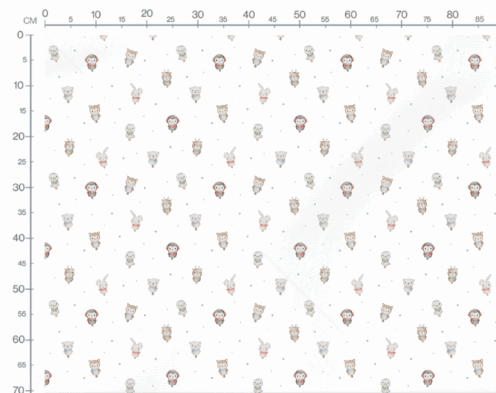 Tissu Imprimé Hiver Animaux Tout Mignons, 7 coloris et 11 tissus au choix – Image 3