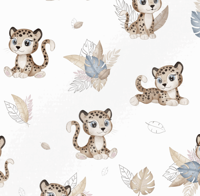 Tissu Imprimé Leopard Mignon, 4 coloris et 11 tissus au choix