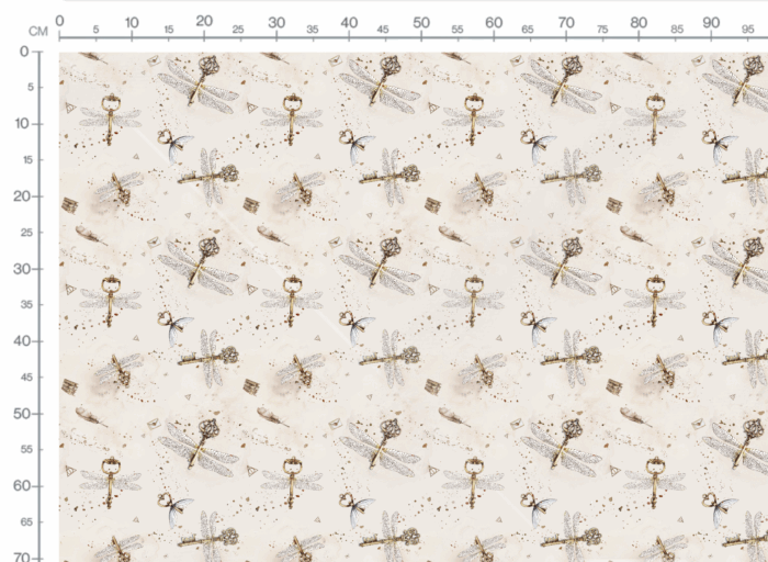 Tissu Imprimé Libellule Magique Beige, 11 tissus au choix – Image 3