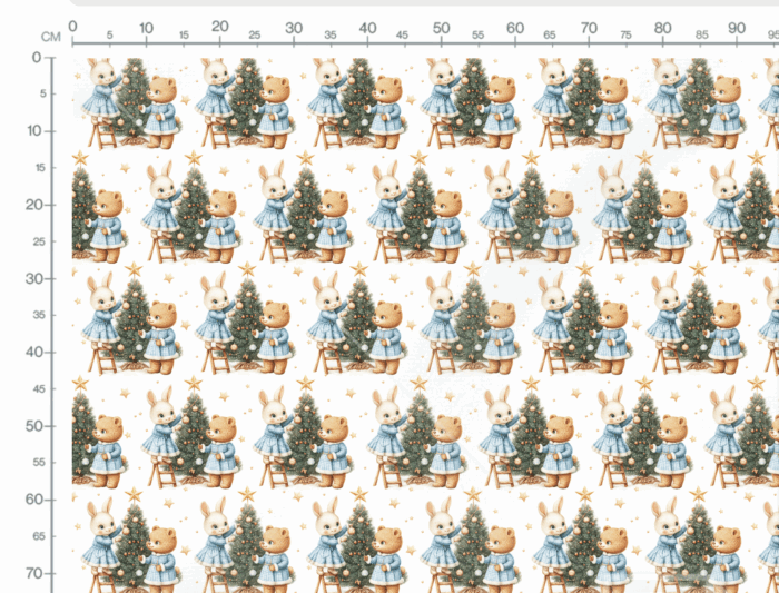 Tissu Imprimé Noel Lapin Ourson Sapin, 11 tissus au choix – Image 3