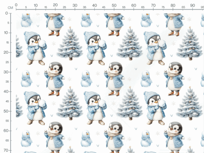 Tissu Imprimé Noel Pingouin Neige, 11 tissus au choix – Image 3