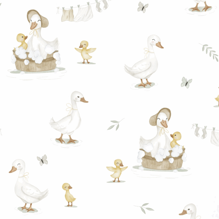 Tissu Imprimé Oie Famille, 11 tissus au choix