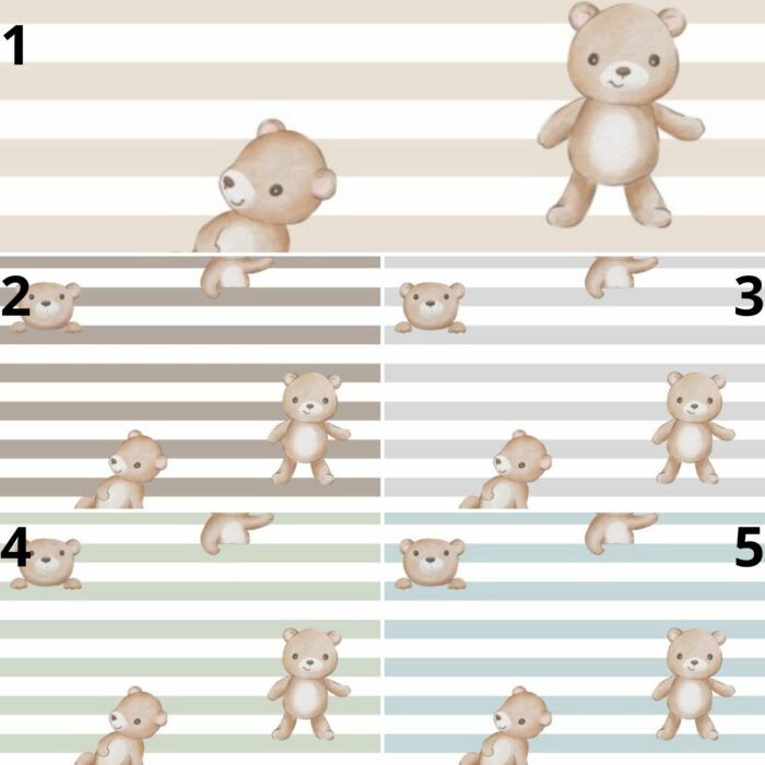 Tissu Imprimé Ourson Mariniere, 5 coloris et 11 tissus au choix – Image 4
