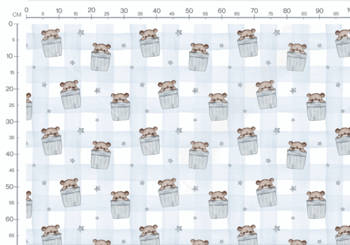 Tissu Imprimé Ourson Mignon Poche, 4 fonds et 11 tissus au choix – Image 3
