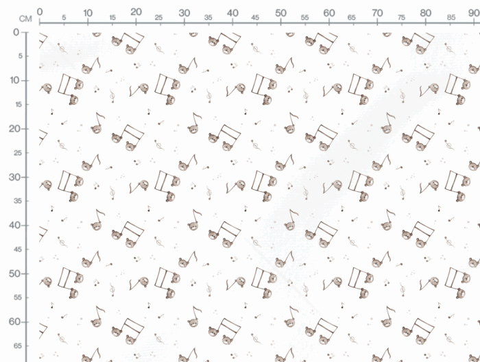 Tissu Imprimé Ourson Musique, 2 coloris et 11 tissus au choix – Image 2
