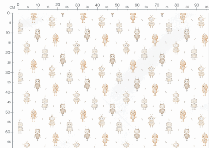 Tissu Imprimé Petits Robots Mignons, 3 coloris et 11 tissus au choix – Image 3