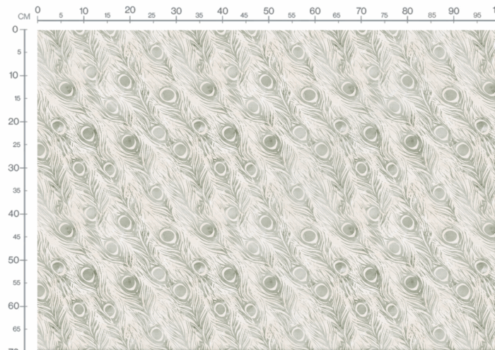 Tissu Imprimé Animal Paon Menthe Aquarelle, 11 tissus au choix – Image 3