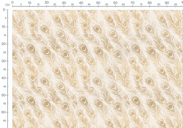 Tissu Imprimé Animal Paon Menthe Gold, 11 tissus au choix – Image 3