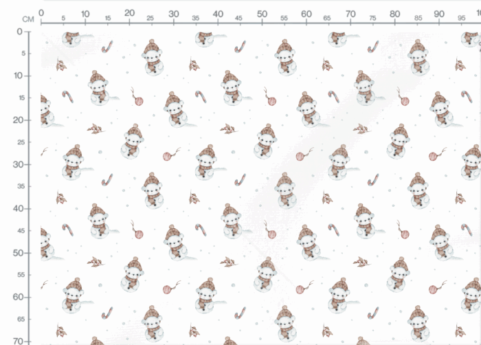 Tissu Imprimé Bonhomme de Neige Mignon Blanc, 11 tissus au choix – Image 3