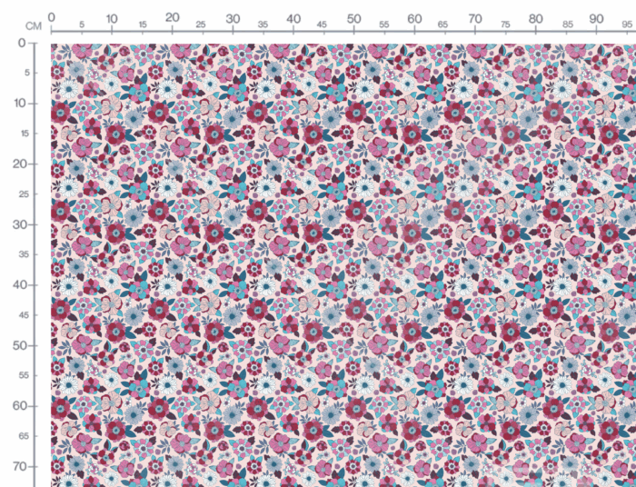 Tissu Imprimé Fleuri Noemie Rose, 11 tissus au choix – Image 3