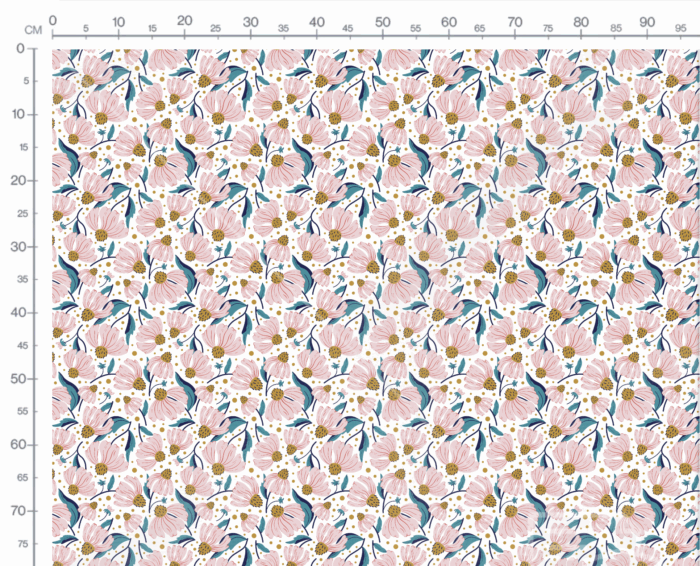 Tissu Imprimé Fleuri Camilia Bleu, 11 tissus au choix – Image 3