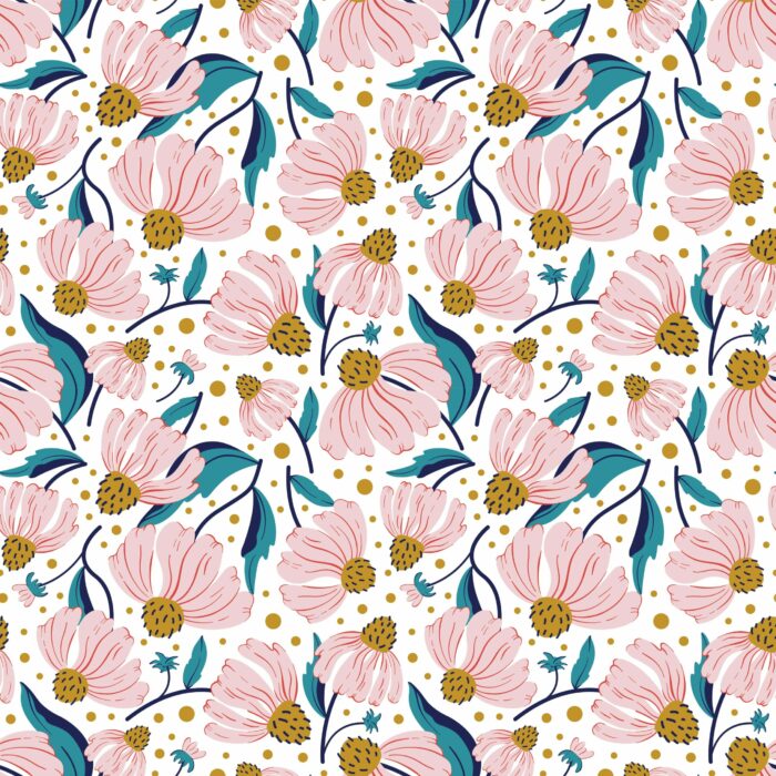 Tissu Imprimé Fleuri Camilia Bleu, 11 tissus au choix