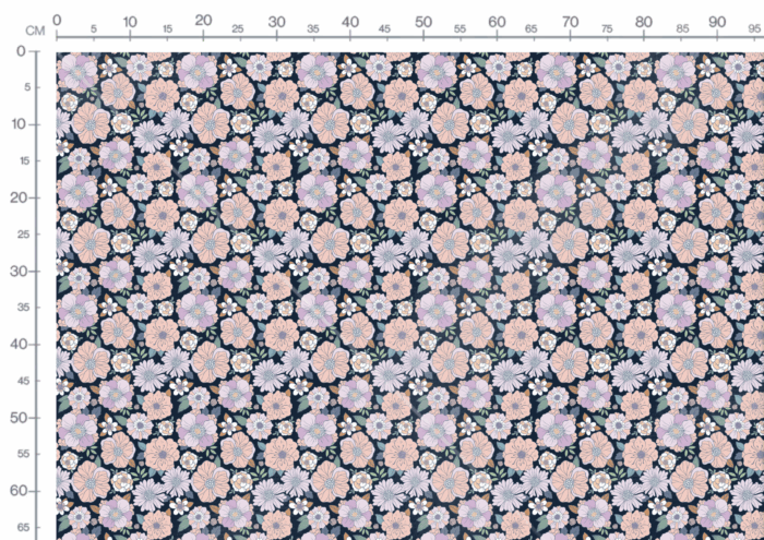 Tissu Imprimé Fleuri Clarisse Nuit, 11 tissus au choix – Image 3