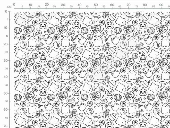 Tissu Imprimé Halloween a Colorier, 11 tissus au choix – Image 3