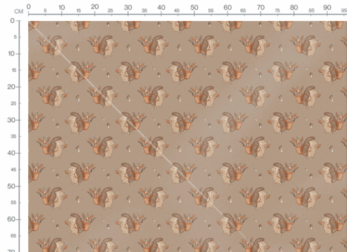 Tissu Imprimé Herisson et Champignons, 11 tissus au choix – Image 2