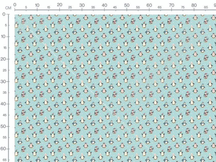 Tissu Imprimé Hiver Pingouin Vintage, 11 tissus au choix – Image 3
