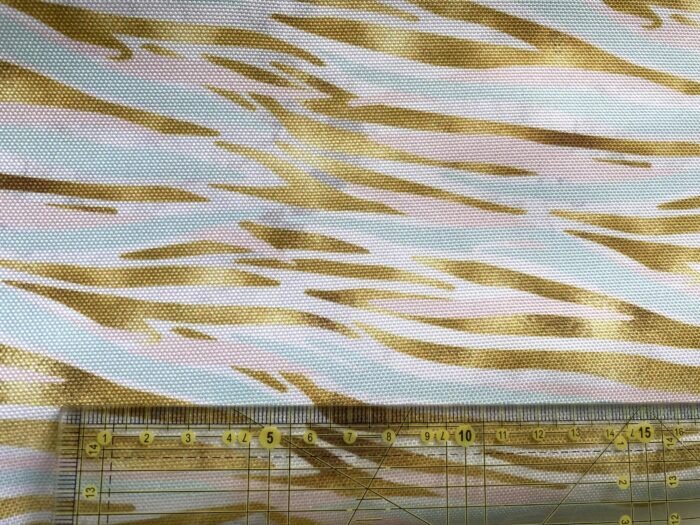 50cm Tissu Imperméable Stripes Or – Image 3