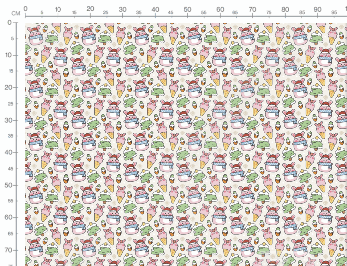 Tissu Imprimé Noel Animaux Mignons Glaces, 11 tissus au choix – Image 3