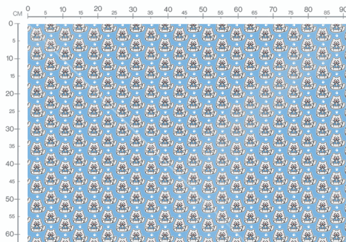 Tissu Imprimé Noel Chaton Cadeaux Bleu, 11 tissus au choix – Image 3