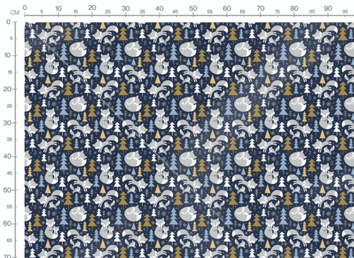Tissu Imprimé Noel Renard Gris Maman, 11 tissus au choix – Image 3