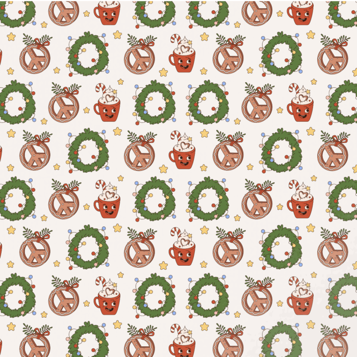 Tissu Imprimé Noel Retro Groovy Deco, 11 tissus au choix – Image 2