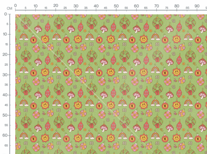 Tissu Imprimé Noel Retro Groovy Vert, 11 tissus au choix – Image 2