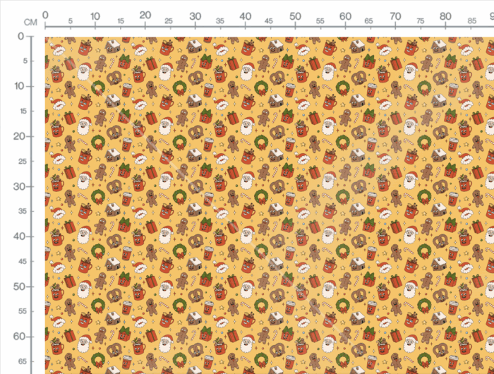 Tissu Imprimé Noel Retro Jaune, 11 tissus au choix – Image 3