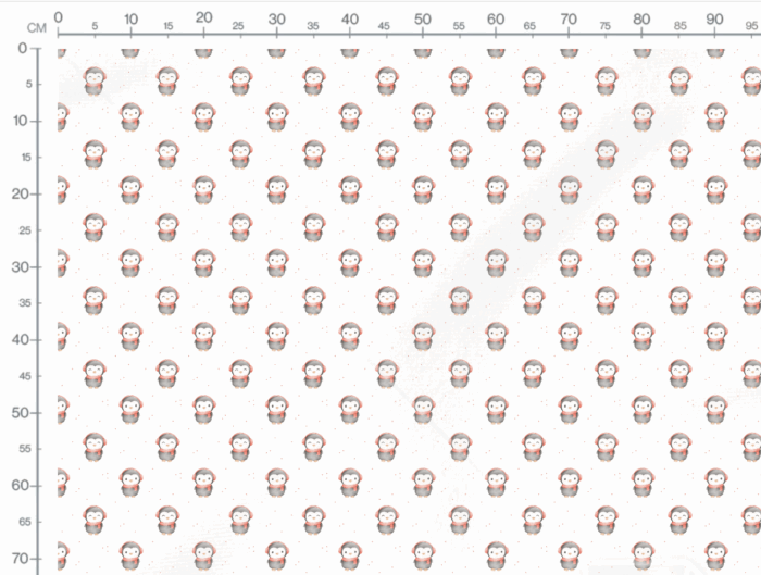 Tissu Imprimé Pingouin Mignon Echarpe Blanc, 11 tissus au choix – Image 3
