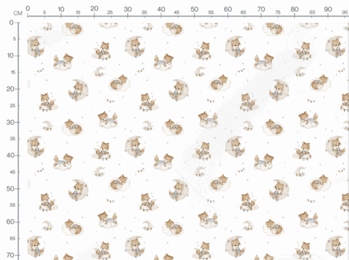 Tissu Imprimé Renard Dodo Nuage, 5 coloris et 11 tissus au choix – Image 3